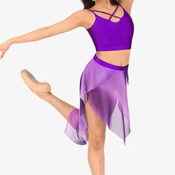 NWT - Girls Ombre Mesh Handkerchief Skirt * M/L - Picture 1 of 8